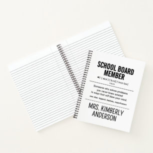 Mitglied des personalisiert School Board Funny Notizbuch