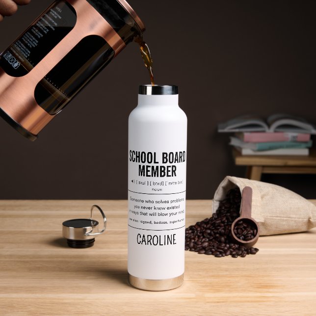 Mitglied des personalisiert School Board Funny Trinkflasche (Kaffee)