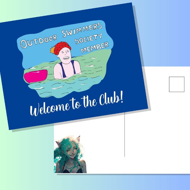 Mitglied des Wildschwimmclubs Postkarte (Von Creator hochgeladen)