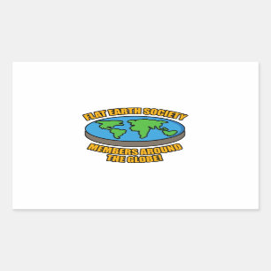 Mitglieder der Flat Earth Society Rechteckiger Aufkleber