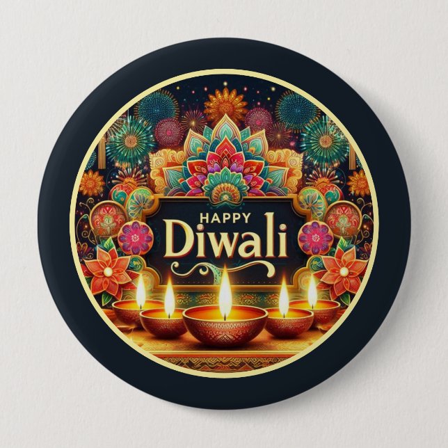 Mitglieder der Freude und der Tradition Diwali Button (Vorderseite)