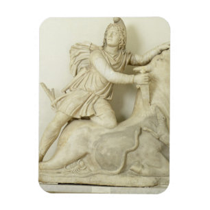 Mithras Opferficing the Bull, Marble Relief, Roman Magnet