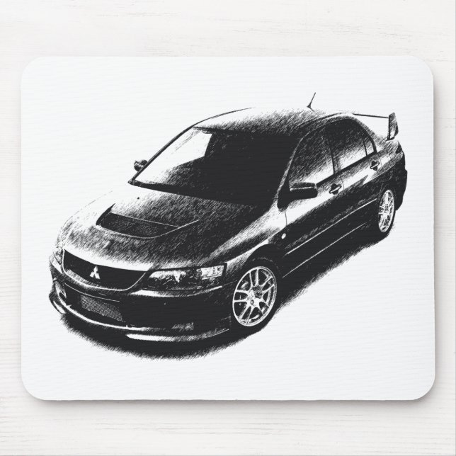 MITLancer Evo IX gestreift Mousepad (Vorne)