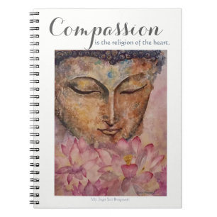 Mitleid-Inspirations-Buddha-Aquarell-Notizbuch Notizblock