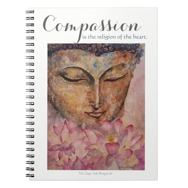 Mitleid-Inspirations-Buddha-Aquarell-Notizbuch Notizblock (Vorderseite)