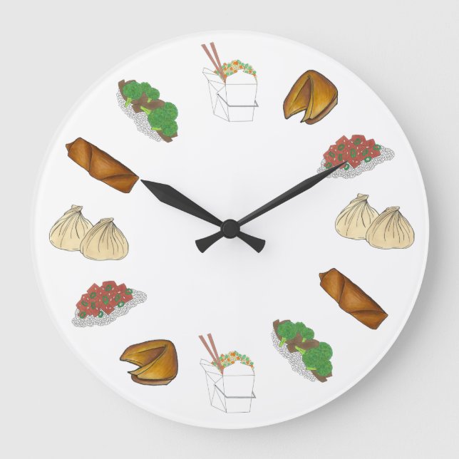 Mitnehmen Chinesisches Restaurant Küche mitnehmen Große Wanduhr (Vorderseite)