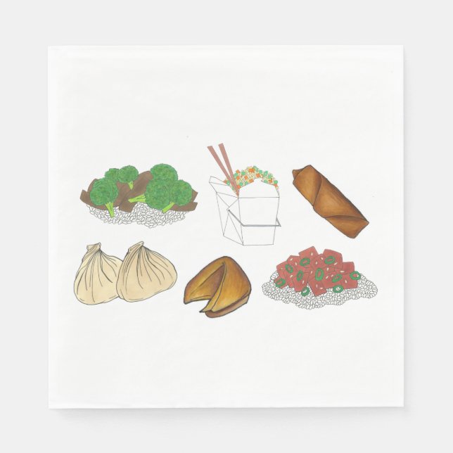 Mitnehmen Chinesisches Restaurant Küche mitnehmen Serviette (Vorderseite)