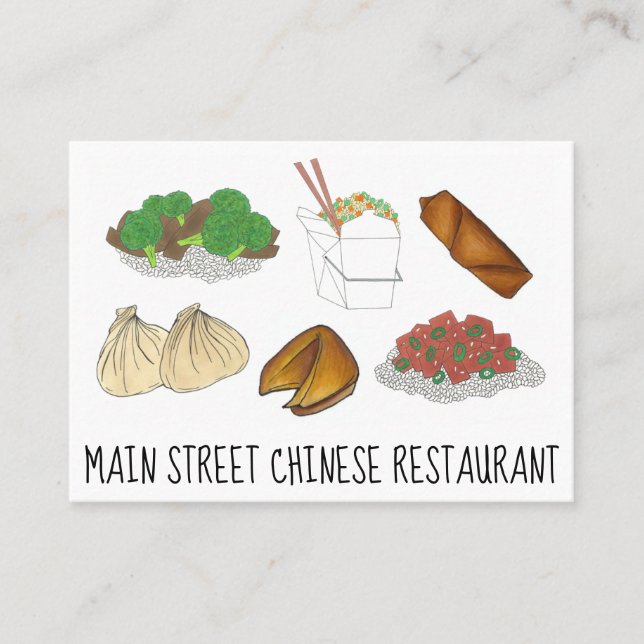 Mitnehmen Chinesisches Restaurant Küche mitnehmen Visitenkarte (Vorderseite)
