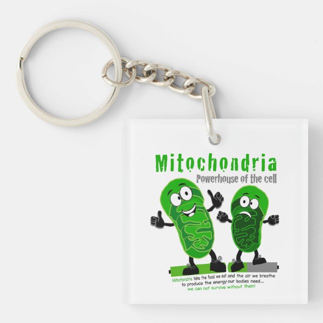 Mitochondrien-Elektrizitätskraftwerk der Zelle Schlüsselanhänger (Vorderseite)