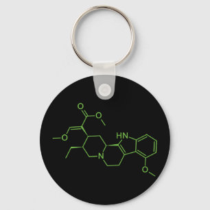 Mitragynine Kratom Molecule - Chemiekaldiagramm Schlüsselanhänger