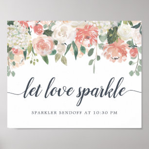 Mitsommer Floral Wedding Sparkler Sendoff Sign Poster
