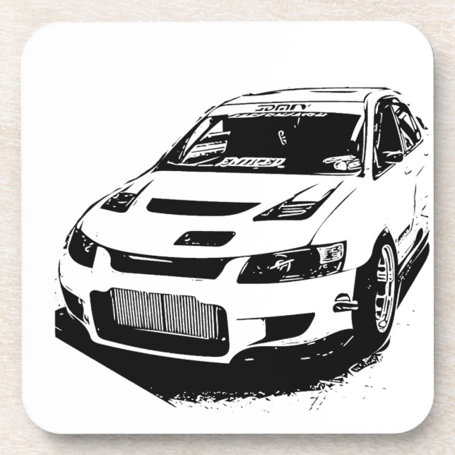 Mitsubishi-Evolution Getränkeuntersetzer (Vorderseite)