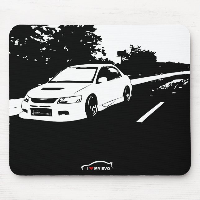 Mitsubishilancer-Evolution 9 - i-Liebe mein EVO Mousepad (Vorne)