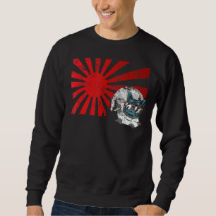 Mitsune japanische Cat Chilling Mask Art Sunset An Sweatshirt