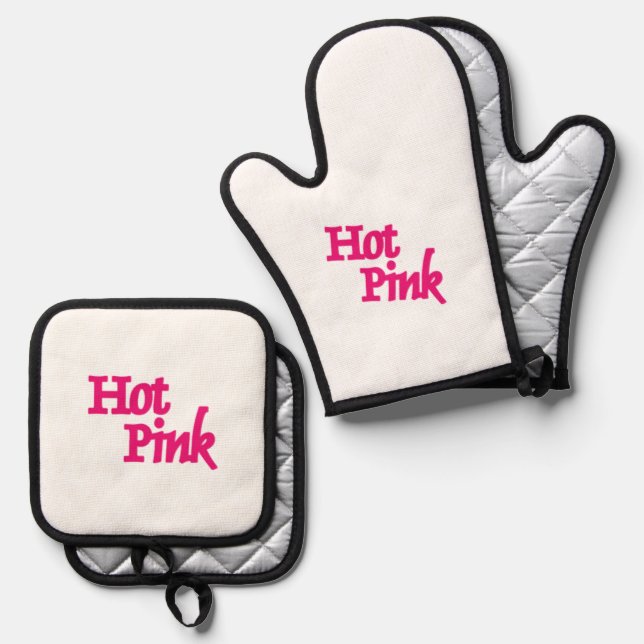 Mitt für den Topf Set mit heißen rosa Ofen (Vorderseite/Rückseite)