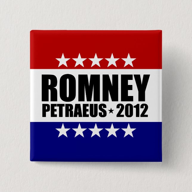 Mitt Romney David Petraeus 2012 Button (Vorderseite)