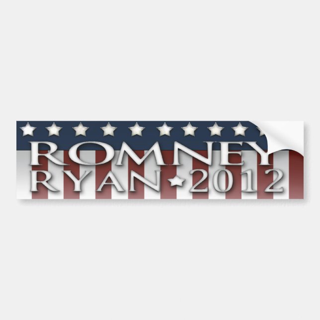 Mitt Romney Paul Ryan 2012 Autoaufkleber (Vorne)