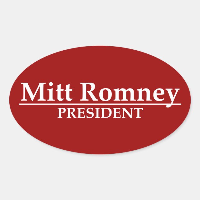 Mitt Romney Präsident Ovaler Aufkleber (Vorderseite)
