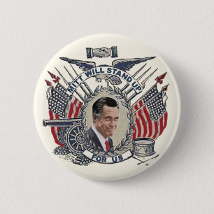 Mitt Romney steht für US Button