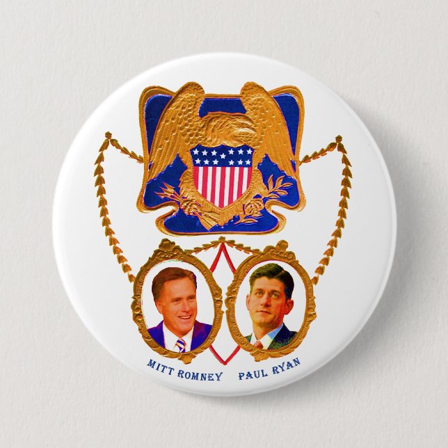 Mitt Romney u. Paul Ryan für 2012 Button (Vorderseite)