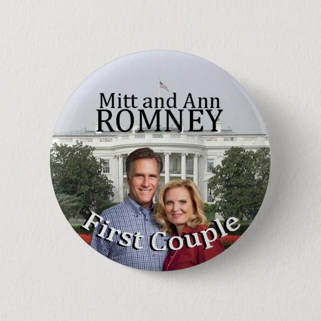 Mitt-und Ann Romney erste Paare Button (Vorderseite)