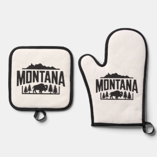 Mitt- und Poterhalter aus Montana Ofenhandschuh & Topflappen-Set