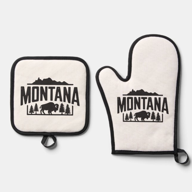 Mitt- und Poterhalter aus Montana Ofenhandschuh & Topflappen-Set (Vorderseite)