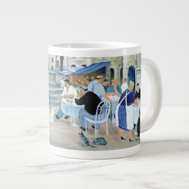 Mittag in einem Marktplatz Toskana Jumbo-Tasse (Vorderseite Rechts)
