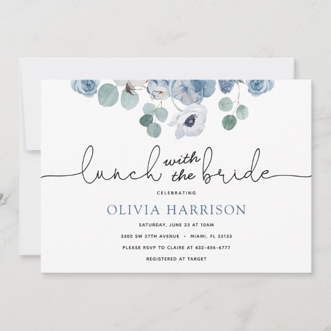 Mittag mit der Brautdusche Einladung (Vorderseite)