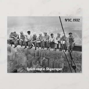 Mittagessen an einem Wolkenkratzer - Vintag New Yo Postkarte