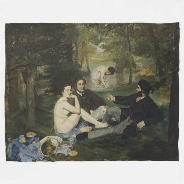 Mittagessen im Gras von Edouard Manet Fleecedecke (Vorderseite (Horizontal))