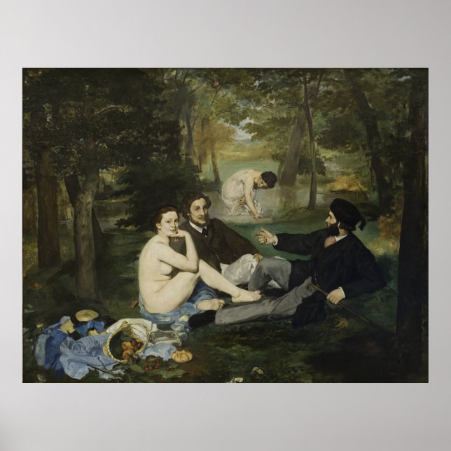 Mittagessen im Gras von Edouard Manet Poster (Vorne)