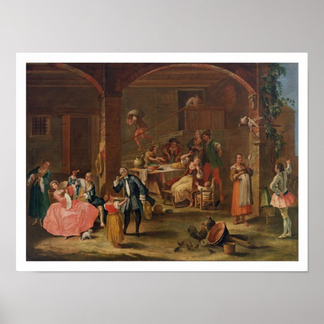 Mittagessen im Land (Öl auf Leinwand) Poster (Vorne)