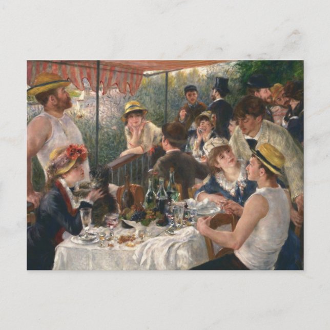 Mittagessen im Party von Renoir Einladungspostkarte (Vorderseite)