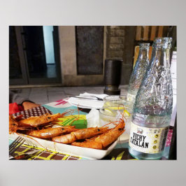 Mittagessen in Barcelona Spanien Poster