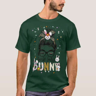 Mittagessen Lady Bunny Leopard Messy Bun Funny Lun T-Shirt