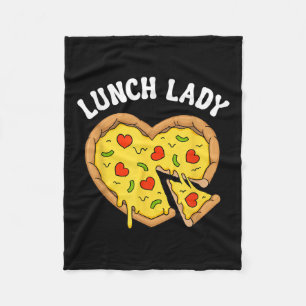 Mittagessen Lady Pizza Heart School Cafeteria Work Fleecedecke
