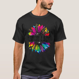 Mittagessen Lady Sonnenblumen Leopard Gefärbte Kra T-Shirt