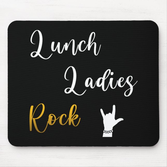 Mittagessen Ladys Rock Mousepad (Vorne)