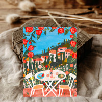Mittagessen mit Aussicht Landschaft Gouache Malere