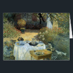 Mittagessen von Claude Monet, Vintager Impressioni<br><div class="desc">Das Luncheon (1876) von Claude Monet ist ein Vintager Impressionismus, ein Kunstgemälde mit einem Picknick im Garten im Frühjahr und einem Nachmittagstee. Ein Kind spielt leise mit Spielzeug auf dem Boden. Über den Künstler:Claude Monet (1840-1926) war ein Gründer der französischen impressionistischen Malerei, wobei die meisten seiner Gemälde "en plein air"...</div>