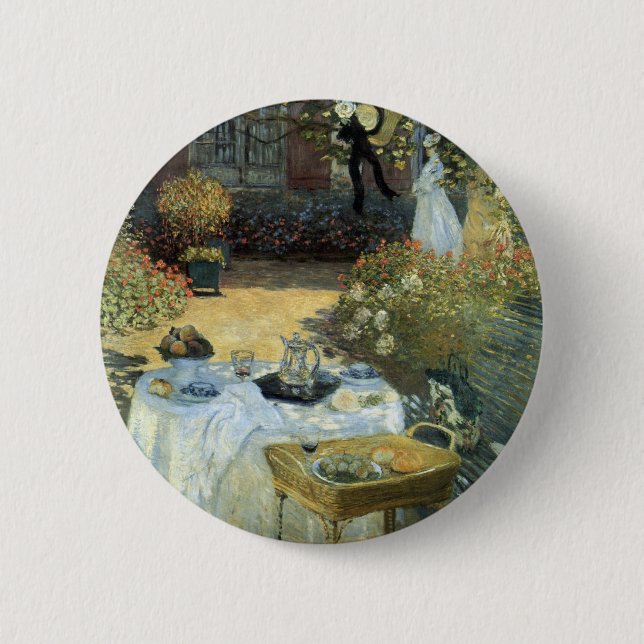 Mittagessen von Claude Monet, Vintager Impressioni Button (Vorderseite)