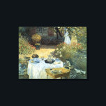 Mittagessen von Claude Monet, Vintager Impressioni Leinwanddruck<br><div class="desc">Das Luncheon (1876) von Claude Monet ist ein Vintager Impressionismus, ein Kunstgemälde mit einem Picknick im Garten im Frühjahr und einem Nachmittagstee. Ein Kind spielt leise mit Spielzeug auf dem Boden. Über den Künstler: Claude Monet (1840-1926) war Gründer der französischen impressionistischen Malerei, wobei die meisten seiner Gemälde "en plein air"...</div>