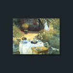 Mittagessen von Claude Monet, Vintager Impressioni Leinwanddruck<br><div class="desc">Das Luncheon (1876) von Claude Monet ist ein Vintager Impressionismus, ein Kunstgemälde mit einem Picknick im Garten im Frühjahr und einem Nachmittagstee. Ein Kind spielt leise mit Spielzeug auf dem Boden. Über den Künstler: Claude Monet (1840-1926) war Gründer der französischen impressionistischen Malerei, wobei die meisten seiner Gemälde "en plein air"...</div>
