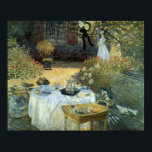 Mittagessen von Claude Monet, Vintager Impressioni Poster<br><div class="desc">Das Luncheon (1876) von Claude Monet ist ein Vintager Impressionismus, ein Kunstgemälde mit einem Picknick im Garten im Frühjahr und einem Nachmittagstee. Ein Kind spielt leise mit Spielzeug auf dem Boden. Über den Künstler: Claude Monet (1840-1926) war Gründer der französischen impressionistischen Malerei, wobei die meisten seiner Gemälde "en plein air"...</div>