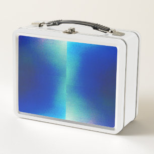 Mittags-Box mit blauem Design Metall Brotdose