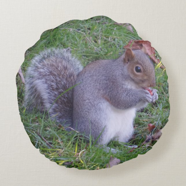 Mittagspause Rundes Kissen (Rückseite)