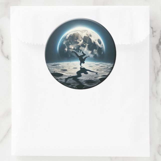 Mittagspause - Street Style in Space Runder Aufkleber (Tasche)