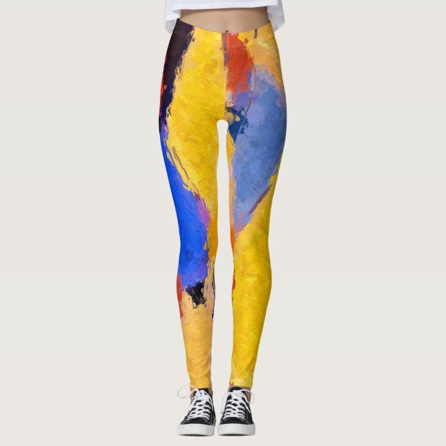 Mitte Abstrakt Leggings (Vorderseite)