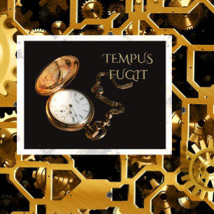 Mitte der 1800er Jahre Antique Gold Watch Tempus F Postkarte